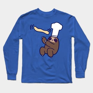 Baker Sloth Pizza Dough Long Sleeve T-Shirt